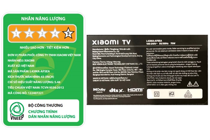 Google Tivi Xiaomi A 43 Inch 2025 L43MA-AFSEA